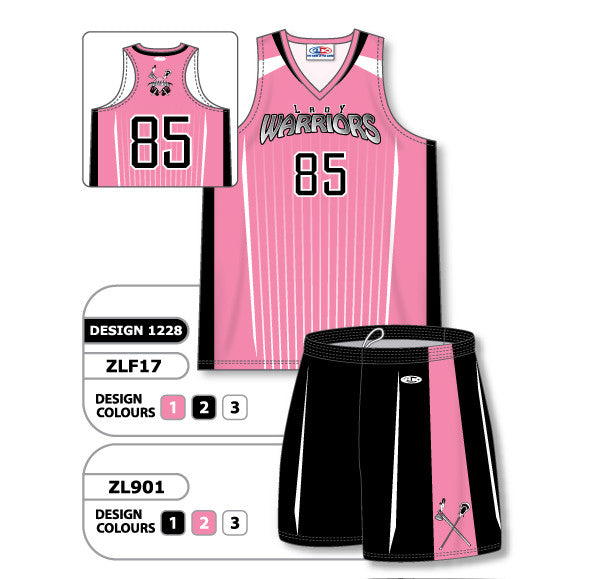 Athletic Knit Custom Sublimated Girls Racer Back Lacrosse Uniform Set Design 1228 (ZLFS17-1228)